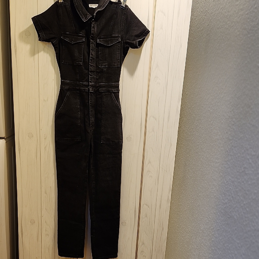 Good American Charcoal Denim Jacket